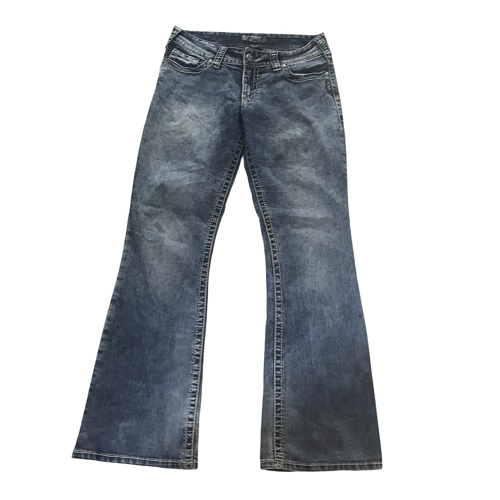 Silver Jeans Womens Size W31 x L32 Suki Bootcut Denim Light Wash Embroidered Y2K
